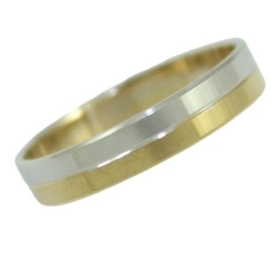 <STRONG>Alianza 4mm</STRONG> brillo <STRONG>oro 18k</STRONG> amarillo y blanco. <STRONG>Alianza</STRONG> plana para <STRONG>boda