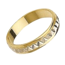 <STRONG>Alianza 4mm oro 18k bicolor</STRONG> zig zag. <STRONG>Alianza</STRONG> de <STRONG>boda</STRONG> con los filos lisos en b