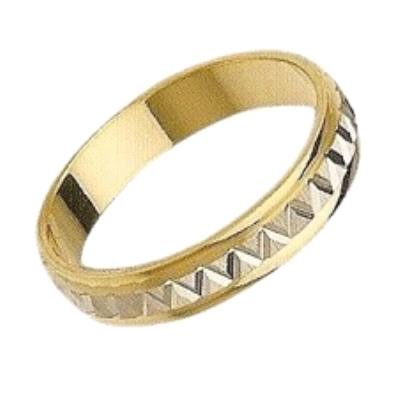 <STRONG>Alianza 4mm oro 18k bicolor</STRONG> zig zag. <STRONG>Alianza</STRONG> de <STRONG>boda</STRONG> con los filos lisos en b