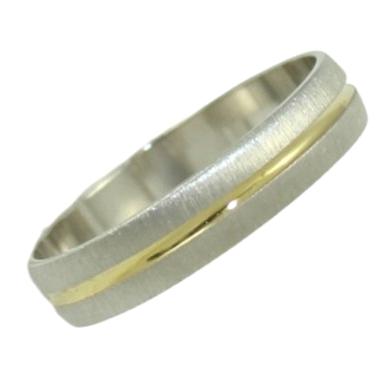 <STRONG>Alianza matizada 4mm oro 18k</STRONG> bicolor. <STRONG>Alianza</STRONG> para <STRONG>boda</STRONG> fabricada en <STRONG>