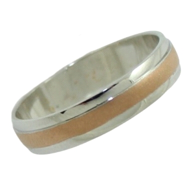 <STRONG>Alianza 4mm oro rosa y blanco 18k</STRONG>. <STRONG>Alianza </STRONG>de <STRONG>boda</STRONG> bicolor con los filos de o