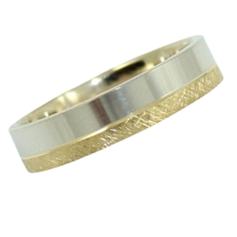 <STRONG>Alianza 4mm oro</STRONG> blanco y amarillo<STRONG> 18 kilates</STRONG>. <STRONG>Alianza</STRONG> para boda en 4mm bicolo