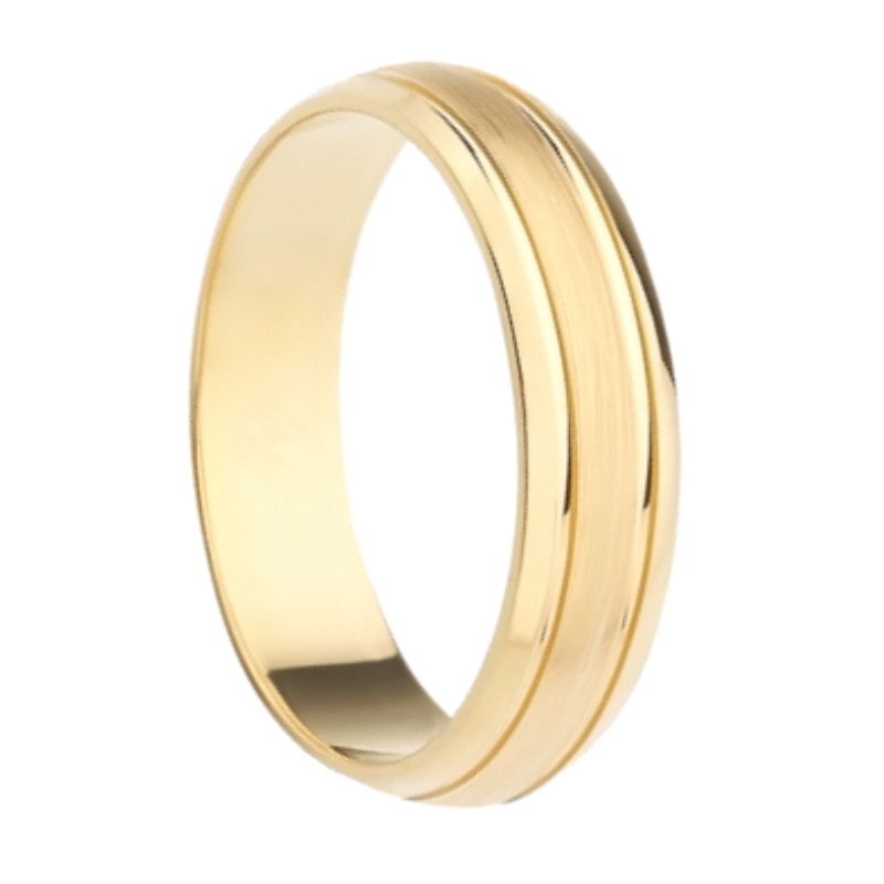 <STRONG>Anillo compromiso oro 4 mm matizada &nbsp; <BR></STRONG>Este <STRONG>anillo para boda</STRONG>&nbsp;con 2 lineas en bril