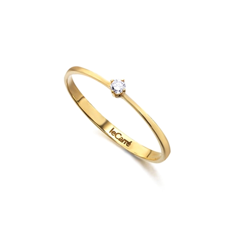 <STRONG>Anillo LeCarré GA008OA.13</STRONG> oro amarillo diamante. <STRONG>Anillo Lecarré GA008OA.13</STRONG> oro liso tipo solit