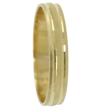 <STRONG>Alianza 3.5mm oro</STRONG> plana tallada. <STRONG>Alianza</STRONG> de 3.5mm para boda plana matizada con los línes en br