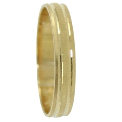 <STRONG>Alianza 3.5mm oro</STRONG> plana tallada. <STRONG>Alianza</STRONG> de 3.5mm para boda plana matizada con los línes en br