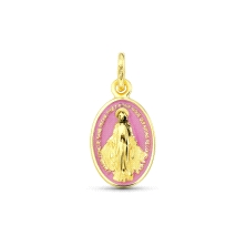 <STRONG>Medalla virgen milagrosa oro 18 kilates</STRONG> 14mm rosa. <STRONG>Medalla</STRONG> de la <STRONG>Virgen Milagrosa</STR