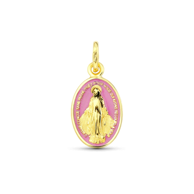<STRONG>Medalla virgen milagrosa oro 18 kilates</STRONG> 14mm rosa. <STRONG>Medalla</STRONG> de la <STRONG>Virgen Milagrosa</STR