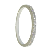 <STRONG>Anillo media alianza con diamantes 0.204 cts oro blanco 18k</STRONG>. <STRONG>Sortija</STRONG> de <STRONG>señora</STRONG