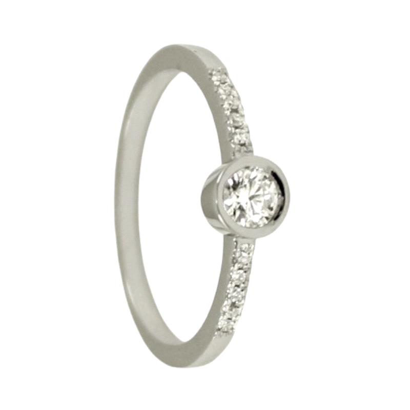 <STRONG>Anillo mujer diamante 0.22 cts oro blanco 18 kilates</STRONG>. <STRONG>Sortija</STRONG> de<STRONG> mujer</STRONG> con <S