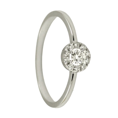 <STRONG>Anillo con diamante 0.19 cts para mujer oro blanco</STRONG>. <STRONG>Sortija</STRONG> fabricada en<STRONG> oro blanco</S