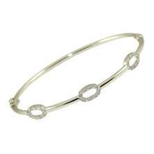 <STRONG>Pulsera oro blanco mujer ovalada</STRONG>. <STRONG>Pulsera </STRONG>rígida de <STRONG>mujer</STRONG> fabricada en<STRONG