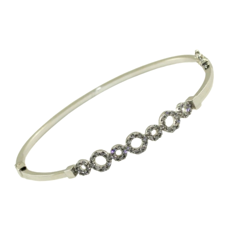 <STRONG>Pulsera oro blanco mujer circulos</STRONG>. <STRONG>Pulsera</STRONG> para<STRONG> mu</STRONG>jer rígida fabricada en <ST