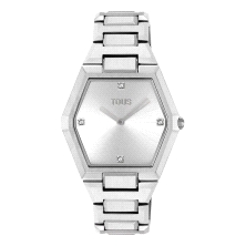 <STRONG>Reloj Tous exagonal acero 3000136600</STRONG>. Reloj para mujer de acero inoxidable con movimiento de cuarzo analógico y