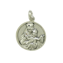 <STRONG>Colgante plata Virgen del Carmen 17mm</STRONG>. Medalla de la Virgen del Carmen de 17mm de diametro fabricada en plata d