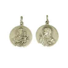 <STRONG>Colgante plata escapulario Virgen del Carmen 21mm</STRONG>. Medalla escapulario fabricada en plata de primera ley en 21m