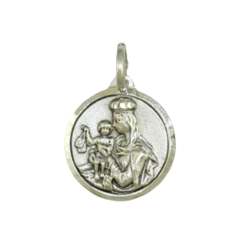 <STRONG>Medalla Virgen del Carmen plata 13mm</STRONG>. Medalla de la Virgen del Carmen con 13mm de diametro fabricada en plata d