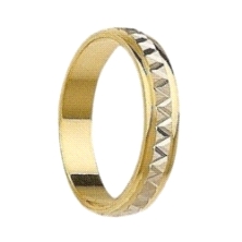 <STRONG>Alianza 4mm oro 18k bicolor</STRONG> zig zag. <STRONG>Alianza</STRONG> de <STRONG>boda</STRONG> con los filos lisos en b