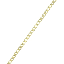 Cadena oro 9 kilates barbaba abierta 2mm 60cm<BR>Cadena barbada en 9 kilates con eslabones abiertos con un ancho de 2mm, cierre 