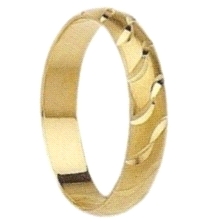 <STRONG>Alianza</STRONG> arenada 4mm <STRONG>oro</STRONG> ola.<STRONG> Alianza</STRONG> con terminación arenada con tallado de o