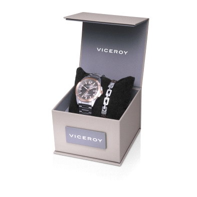 <STRONG>Reloj Viceroy hombre 401395-15</STRONG> esfera bicolor. Precioso<STRONG> pack</STRONG> de<STRONG> reloj viceroy</STRONG>