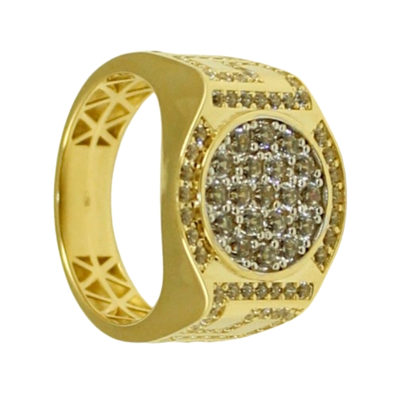 <STRONG>Anillo</STRONG> de <STRONG>hombre</STRONG> <STRONG>oro 18 kilates</STRONG> con circonitas. <STRONG>Anillo</STRONG> para 