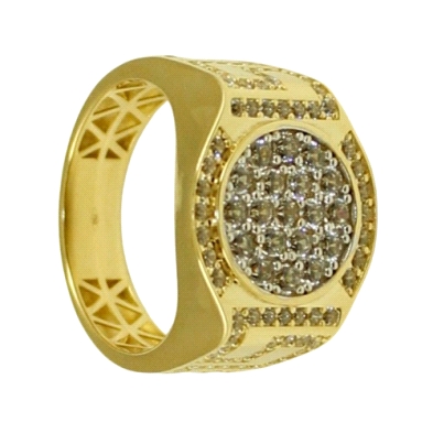 <STRONG>Anillo</STRONG> de <STRONG>hombre</STRONG> <STRONG>oro 18 kilates</STRONG> con circonitas. <STRONG>Anillo</STRONG> para 