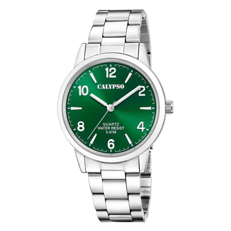 <STRONG>Reloj Calypso hombre K5858/5 acero verde</STRONG>. <STRONG>Reloj Calypso</STRONG> de acero inoxidable para<STRONG> hombr