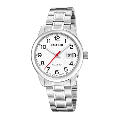 <STRONG>Reloj Calypso hombre K5872/1 acero</STRONG>. <STRONG>Reloj Calypso K5872/1</STRONG> para caballero con esfera blanca y c