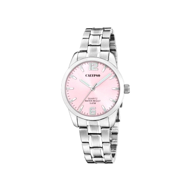 <STRONG>Reloj Calypso K5867/5 mujer</STRONG> rosa. Reloj Calypso para mujer de acero inoxidable con esfera rosa, su caja mide 32