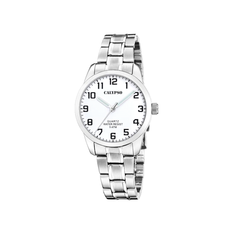 <STRONG>Reloj acero mujer Calypso K5867/1</STRONG>. Reloj Calypso para mujer de acero inoxidable con esfera blanca, su caja mide