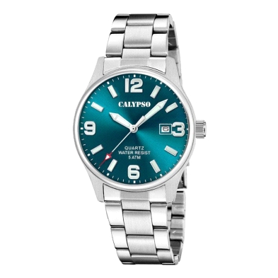 <STRONG>Reloj Calypso hombre K5860/5</STRONG> verde petróleo.&nbsp;<STRONG>Reloj Calypso K5860/5</STRONG> de acero inoxidable co