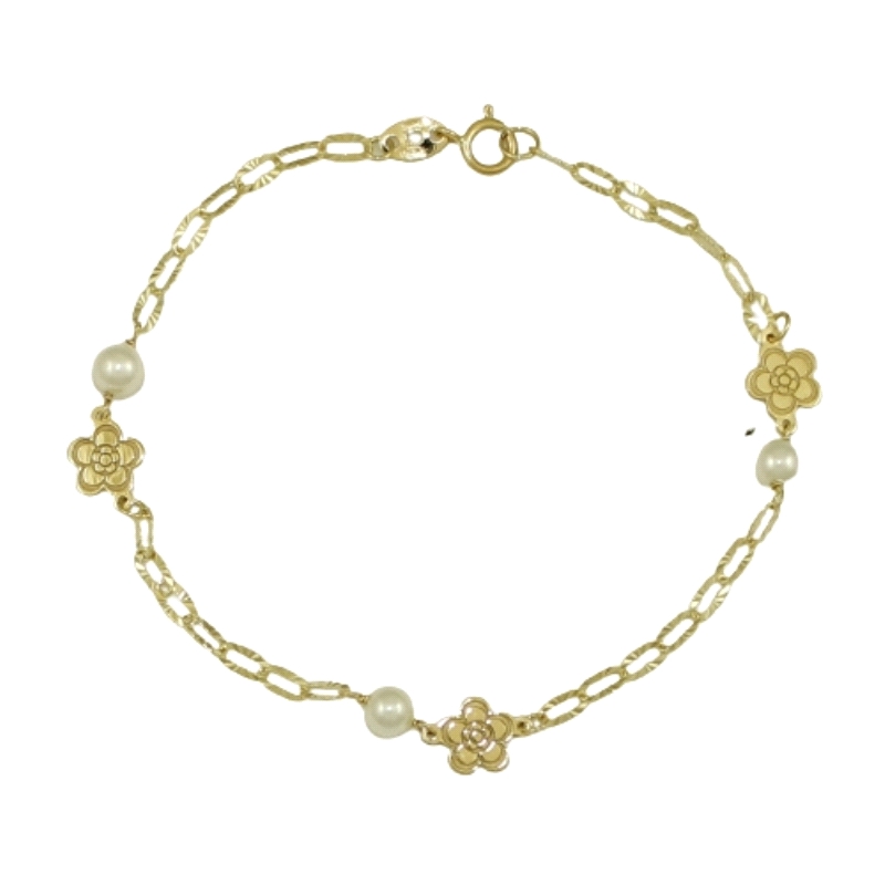 <STRONG>Pulsera comunión perlas oro 18 kilates</STRONG>. <STRONG>Pulsera</STRONG> de<STRONG> niña</STRONG> para <STRONG>comunión