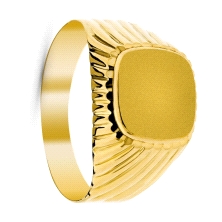 <STRONG>Sello oro hombre galloneado</STRONG>. <STRONG>Anillo </STRONG>para<STRONG> hombre</STRONG> con acabado galloneado y puli