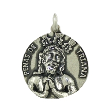 Medalla plata Penas de Triana 24 mm<BR>Medalla fabricada en plata de primera ley<BR>Tamaño de la medalla de 24 mm