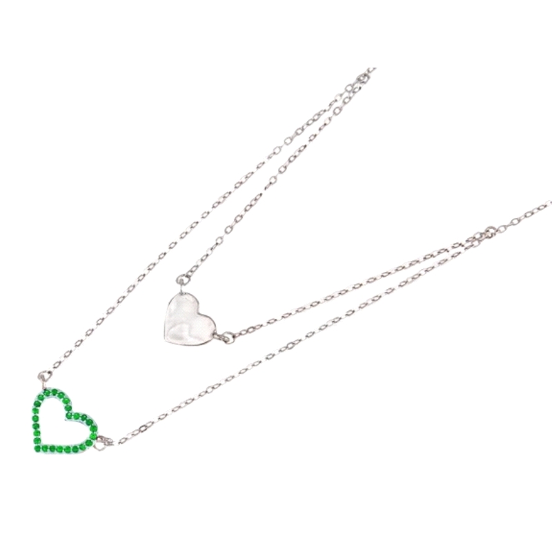 <STRONG>Collar mujer plata doble corazón</STRONG> <BR>Esta bonita <STRONG>gargantilla para mujer</STRONG> es de <STRONG>plata de