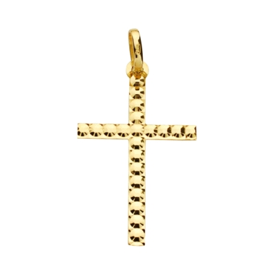 <STRONG>Cruz oro 9 kilates tallada 26mm</STRONG>. <STRONG>Cruz</STRONG> plana&nbsp;tallada fabricada en <STRONG>oro</STRONG> de 