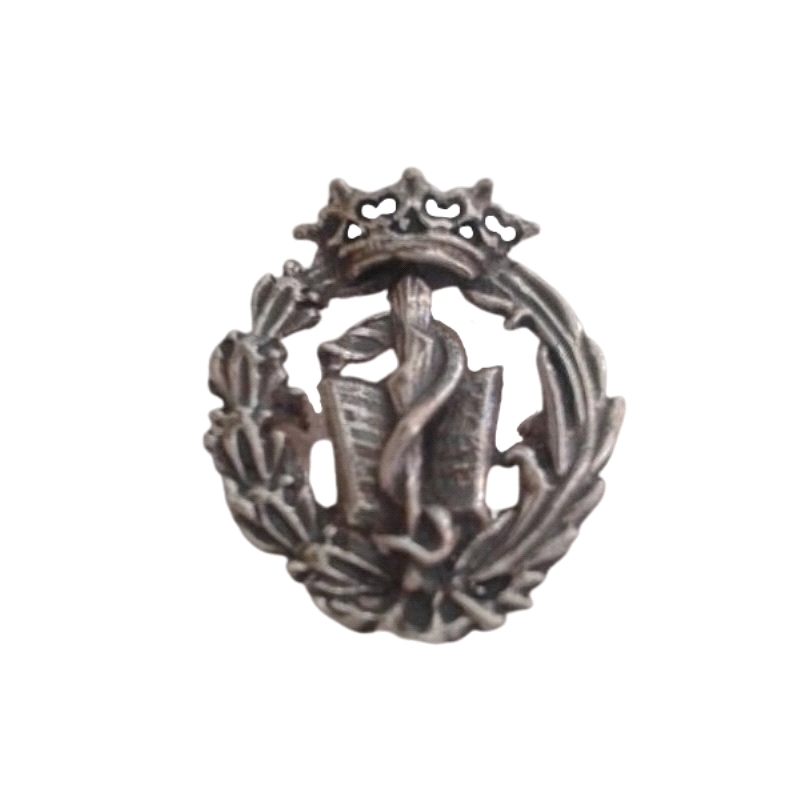 Emblema profesional de Medicina. Insignia profesional fabricada en plata de primera ley (925 milesimas). Insignia de solapa, una