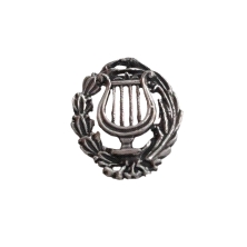 Emblema profesional de Música. Insignia profesional fabricada en plata de primera ley (925 milesimas). Insignia de solapa, una f