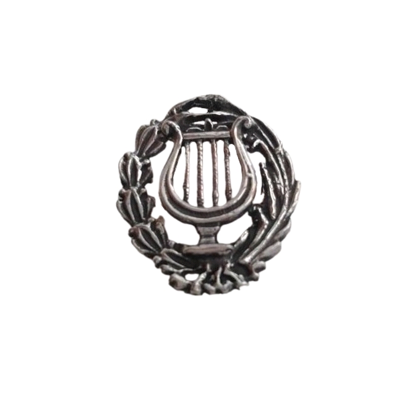 Emblema profesional de Música. Insignia profesional fabricada en plata de primera ley (925 milesimas). Insignia de solapa, una f