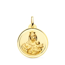 <STRONG>Medalla 22 mm Virgen del Carmen oro 18k bisel</STRONG>. <STRONG>Medalla </STRONG>de la <STRONG>Virgen del Carmen</STRONG