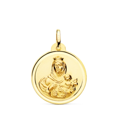 <STRONG>Medalla 22 mm Virgen del Carmen oro 18k bisel</STRONG>. <STRONG>Medalla </STRONG>de la <STRONG>Virgen del Carmen</STRONG