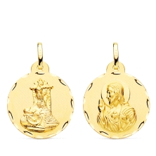 <STRONG>Medalla 22 mm Virgen de las Angustias escapulario oro 18k tallas</STRONG>. <STRONG>Medalla</STRONG> de 22mm de diametro