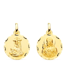 <STRONG>Medalla 18 mm Virgen de las Angustias escapulario oro 18k tallas</STRONG>. <STRONG>Medalla</STRONG> de 18mm de diametro