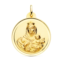 <STRONG>Medalla 30 mm Virgen del Carmen oro 18k bisel</STRONG>. <STRONG>Medalla</STRONG> de la <STRONG>Virgen del Carmen</STRONG