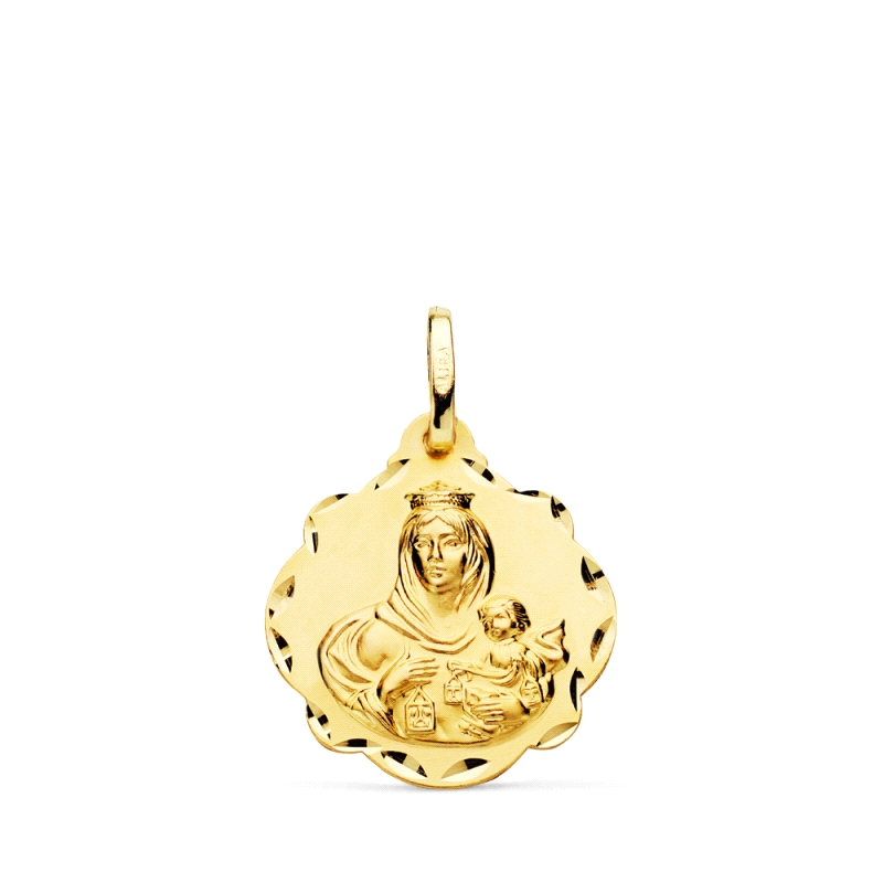 <STRONG>Medalla 18 mm Virgen del Carmen pandereta oro 18k</STRONG>. <STRONG>Medalla</STRONG> de la <STRONG>Virgen del Carmen</ST