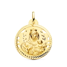 <STRONG>Medalla 26 mm Virgen del Carmen calado oro 18k helice</STRONG>. <STRONG>Medalla</STRONG> de la <STRONG>Virgen del Carmen