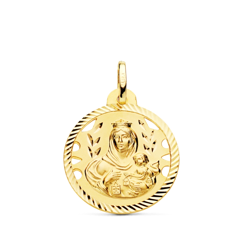 <STRONG>Medalla&nbsp;22 mm Virgen del Carmen calada oro 18k helice</STRONG>. <STRONG>Medalla </STRONG>de la <STRONG>Virgen del C