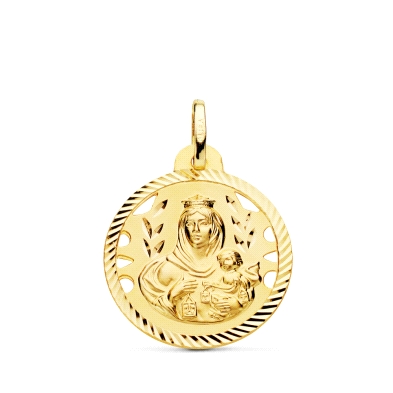 <STRONG>Medalla&nbsp;22 mm Virgen del Carmen calada oro 18k helice</STRONG>. <STRONG>Medalla </STRONG>de la <STRONG>Virgen del C