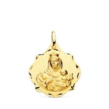 <STRONG>Medalla 22 mm Virgen del Carmen pandereta oro 18k</STRONG>. <STRONG>Medalla</STRONG> con forma de pandereta de la <STRON